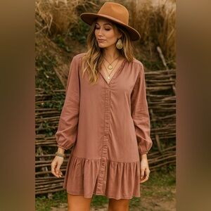 Buffalo David Bitton  dusty pink Bohemian Style dress